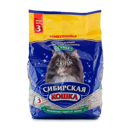 Комкующийся наполнитель Сибирская Кошка Супер (3 л)