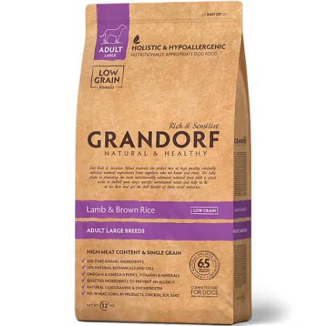 Grandorf adult Large Breeds — Сухой корм для взрослых собак крупных пород,ягненок с рисом,12кг.