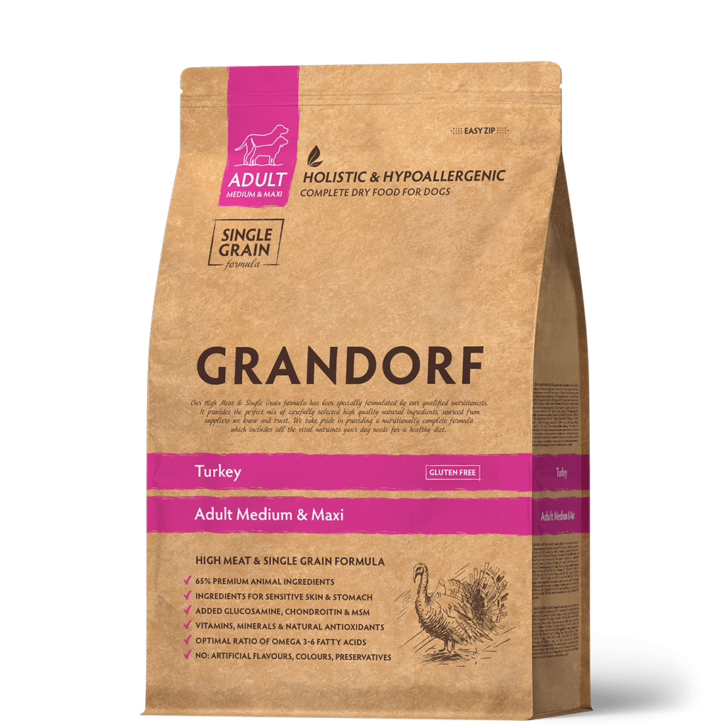 Grandorf Adult Medium&Maxi Turkey — Сухой корм для взрослых собак средних и крупных пород,с индейкой,1кг.