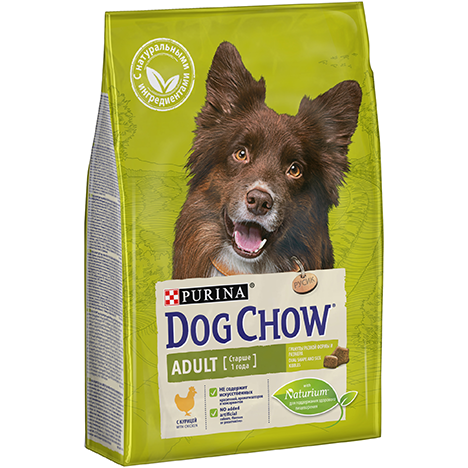 Purina Dog Chow Adult Сухой Корм для взрослых собак средних пород с курицей и рисом,2,5кг.