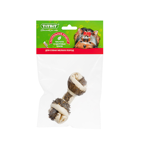 Кость узловая  №3 для собак (с рубцом говяжьим) мягкая упаковка TiTBiT