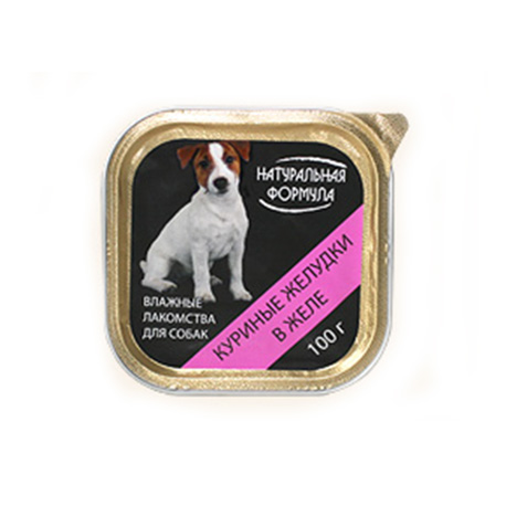 Консервы для собак (куриные желудки) «Натуральная формула» (0,100 кг)