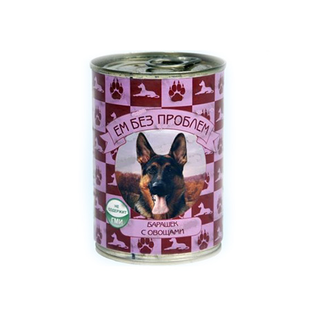 Консервы для собак (барашек и овощи) «Зоогурман» Ем без проблем (410 гр)