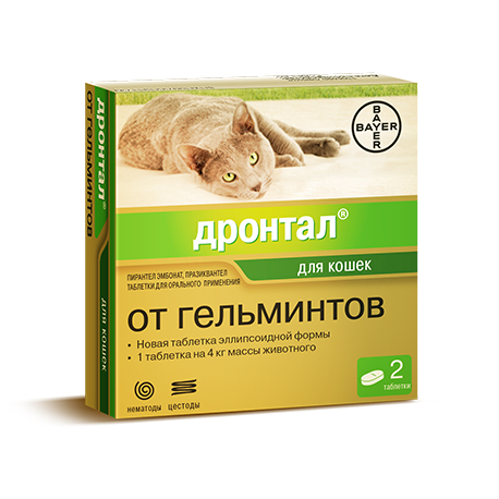Таблетки для кошек Дронтал (2 таб.)