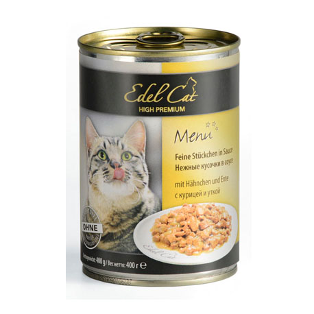 Консерва для кошек (курица, утка) Edel Cat (0,4 кг)