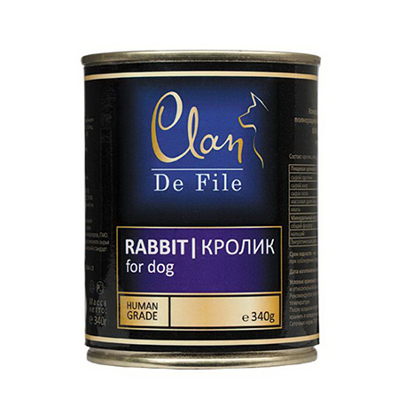 Влажный корм для собак (кролик) Clan De File (340 гр.)