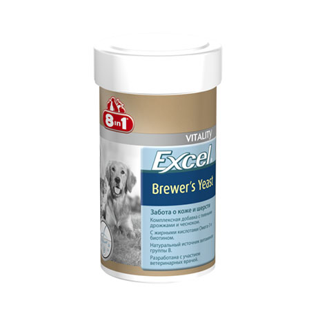 8in1 Excel Brewer's Yeast Витамины для кошек и собак,для кожи и шерсти,260т.