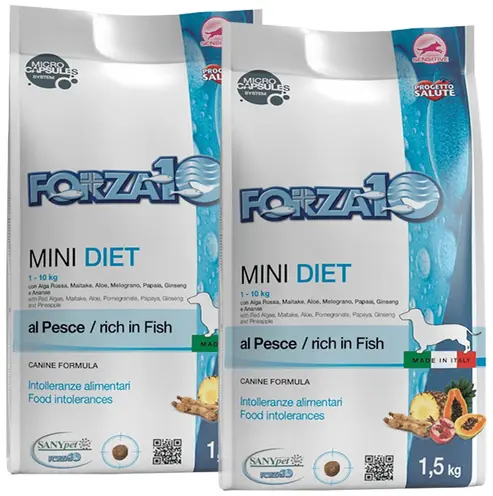 Forza 10 Adult Mini Diet Hypoallergenic - гипоаллергенный монопротеиновый корм для взрослых собак мелких пород,с рыбой и рисом,1,5кг. 
