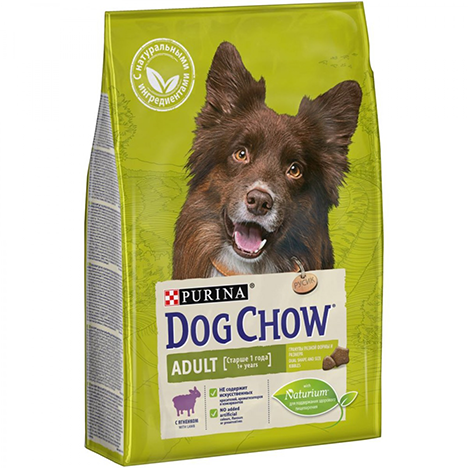 Purina Dog Chow Adult Сухой Корм для взрослых собак средних пород с ягненком и рисом,2,5кг.
