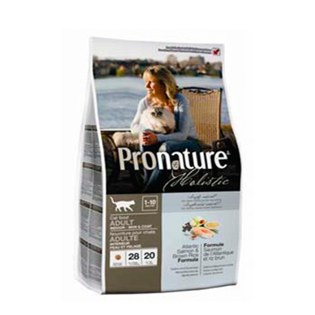 Pronature Holistic Adult Indoor Сухой Корм для взрослых домашних кошек лосось с рисом,2,72кг.