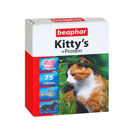 Витаминизированное лакомство для кошек Beaphar Kitty's Protein (75 таб.)