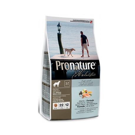 Pronature Holistic Adult All Breed Сухой Корм для здоровья кожи и шерсти с лососем и рисом,2,72кг.