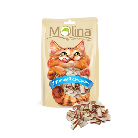 Лакомства для кошек (куриный сэндвич) Molina