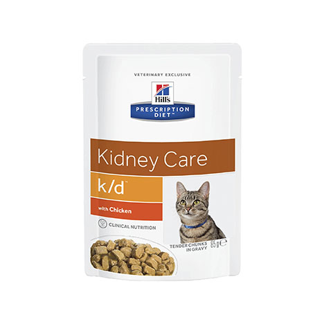 Hill's Prescription Diet K/D Влажный Диетический Корм для взрослых кошек при заболеваниях почек,с курицей,85гр.