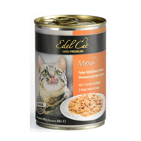 Консерва для кошек (три вида мяса птицы) Edel Cat (0,4 кг)