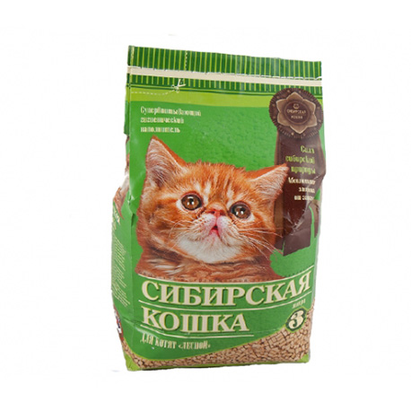 Древесный наполнитель Сибирская Кошка для котят (3 л)