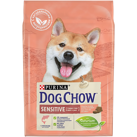 Purina Dog Chaw Adult Sensetive Сухой Корм для взрослых собак с чувствительным пищеварением с лососем,2,5кг.