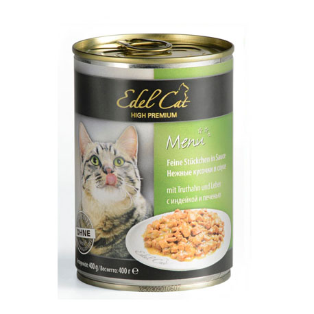 Консерва для кошек (индейка, печень) Edel Cat (0,4 кг)
