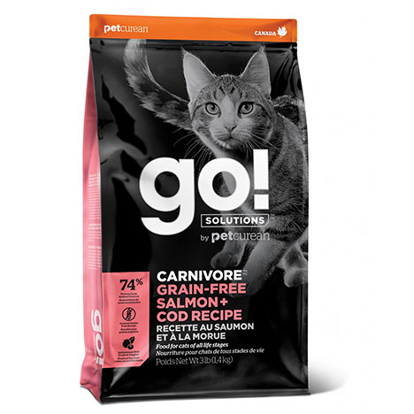 Go! Беззерновой Корм для котят и кошек с лососем и треской,1,4кг.