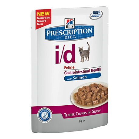 Диета для кошек при расстройствах пищеварительной системы Hill's Prescription Diet I/D с лососем (кучоки в соусе)