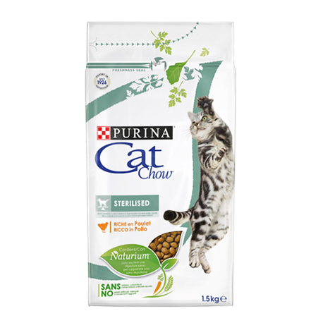 Purina Cat Chow Сухой Корм для стерилизованных кошек с индейкой,1,5кг.
