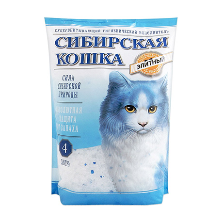 Силикагелевый наполнитель Сибирская Кошка Элитный (синий, 4 л)