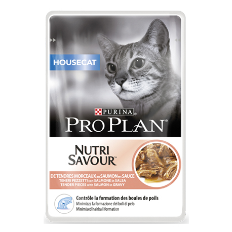 Purina Pro Plan Housecat Влажный Корм для домашних кошек в соусе,с лососем,85гр.
