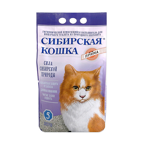Комкующийся наполнитель Сибирская Кошка Прима (5 л)