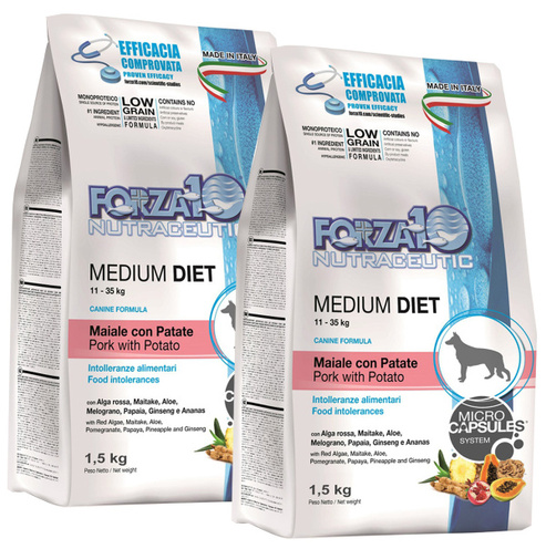 Forza 10 Adult Medium Diet Hypoallergenic -  гипоаллергенный монопротеиновый корм для взрослых собак средних пород,с ягненком и рисом,1,5кг.