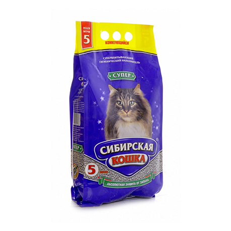 Комкующийся наполнитель Сибирская Кошка Супер (5 л)