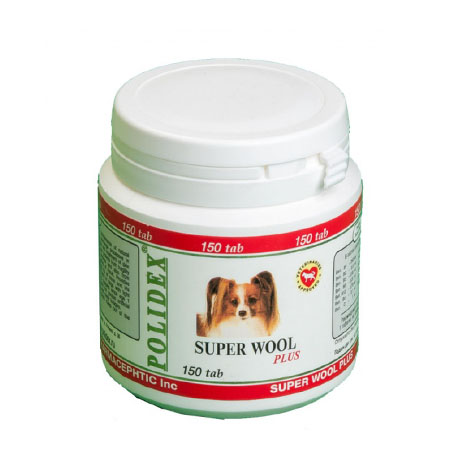 Витамины для собак Polidex Super Wool (150 таб.)