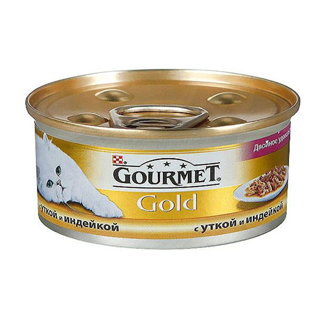 Влажный корм для кошек (Утка с индейкой кусочки) Gourmet Gold