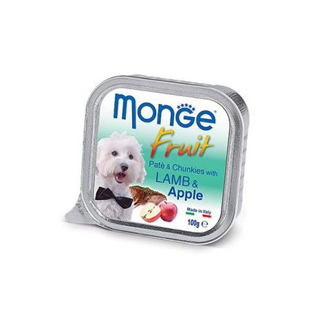 Консервы для собак мелких пород (паштет ягненок с яблоком) Fruit MONGE