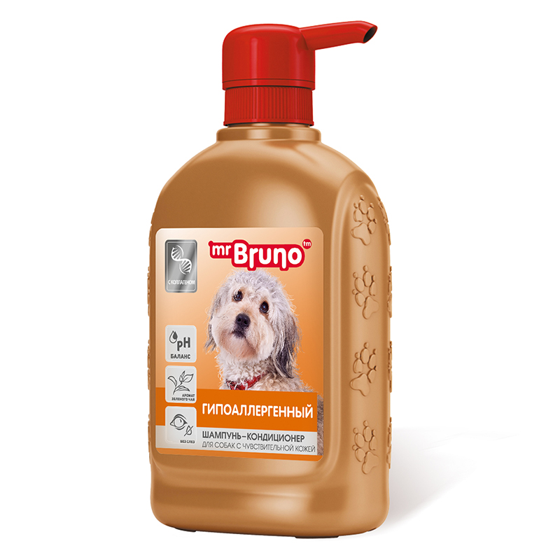 Mr.Bruno - гипоаллергенный шампунь-кондиционер для собак, 350 мл.