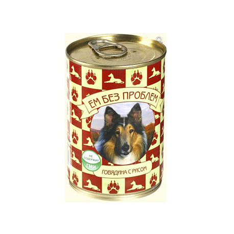 Консервы для собак (говядина с рисом) «Зоогурман» Ем без проблем (410 гр)