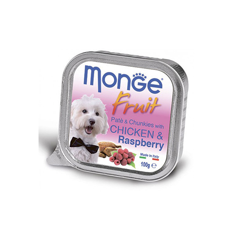 Консервы для собак мелких пород (паштет курица с малиной) Fruit MONGE