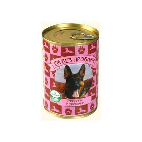 Консервы для собак (говядина с овощами) «Зоогурман» Ем без проблем (410 гр)