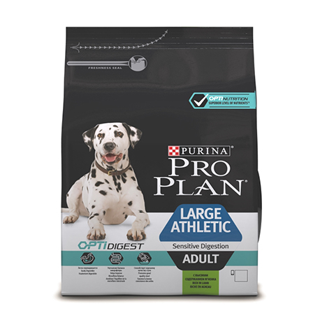 Purina Pro Plan Adult Large Athletic Сухой Корм для взрослых больших собак атлетического телосложения с чувствительным пищеварением с ягненком,3кг.