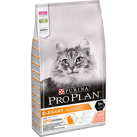 Purina Pro Plan Elegant Сухой Корм для взрослых кошек для кожи и шерсти лосось и рис,400гр.