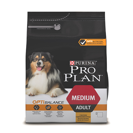 Purina Pro Plan Medium Adult Сухой Корм для взрослых собак средних пород с курицей,1,5кг.