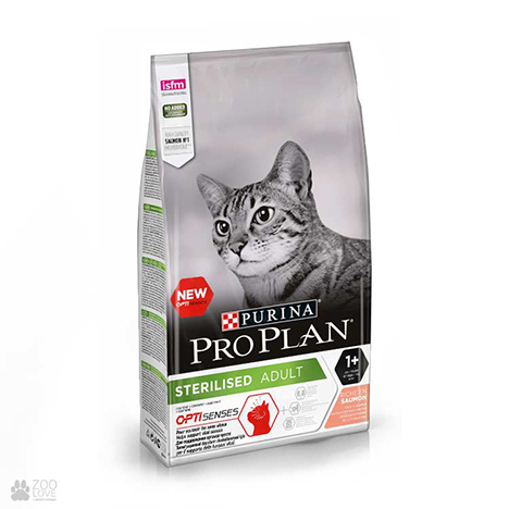 Purina Pro Plan Strilised Сухой Корм для стерилизованных кошек с лососем,1,5кг.