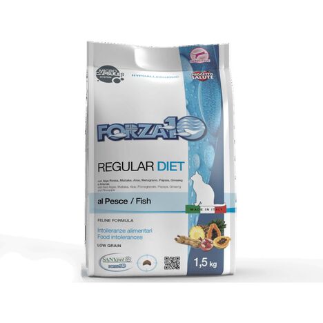 Forza 10 Regular Diet Hypoallergenic Cat Fish - гипоаллергенный монопротеиновый корм для взрослых кошек,с рыбой,1.5кг.